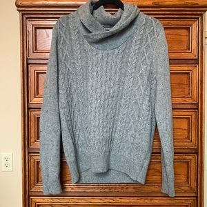 Express Cowl Neck Cable Knit Sweater
